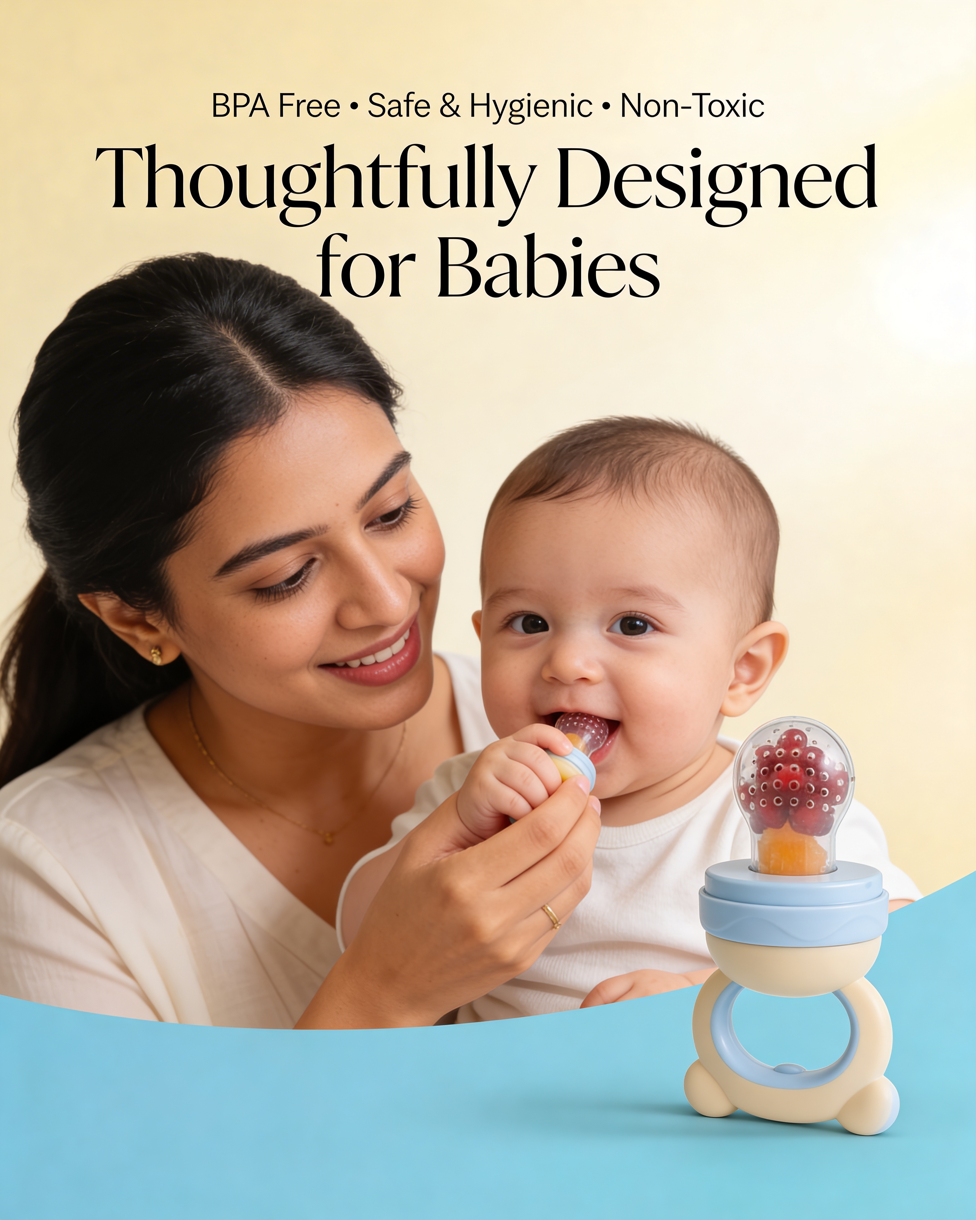 Premium Baby Diaper + Premium Fruit Feeder Combo – Complete Comfort & Safe Feeding Kit